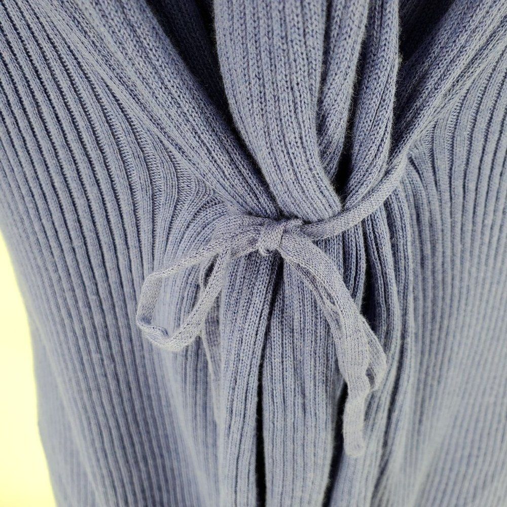 Madison Womens Cardigan Sweater Tie Front Blue Size Medium - Picture 3 of 11